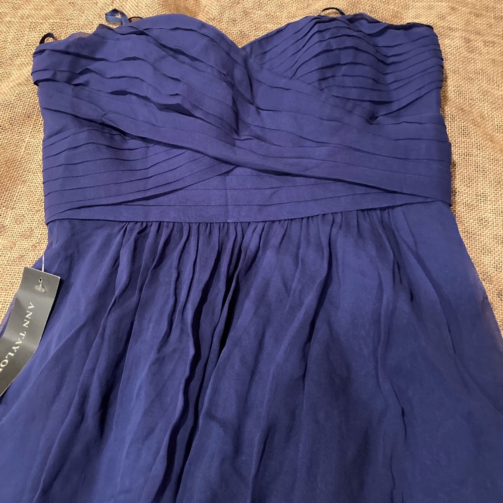 NWT Ann Taylor Blue Strapless Dress